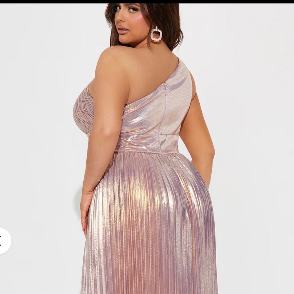 Fashion Nova Shimmering Rose Gold Maxi Dress - Picture 7 of 8